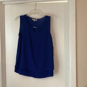 Dana Buchman woman top royal blue sleeveless NWT